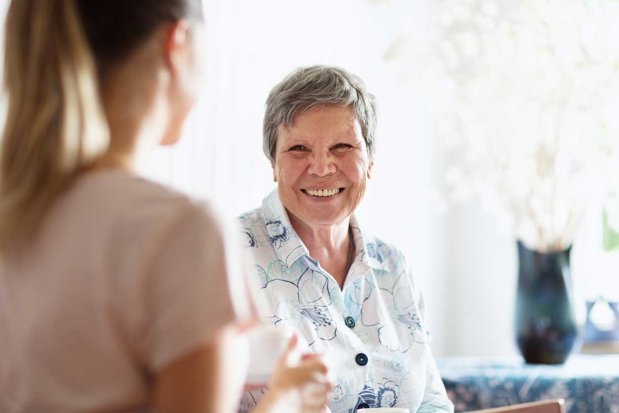 elderly woman smiling